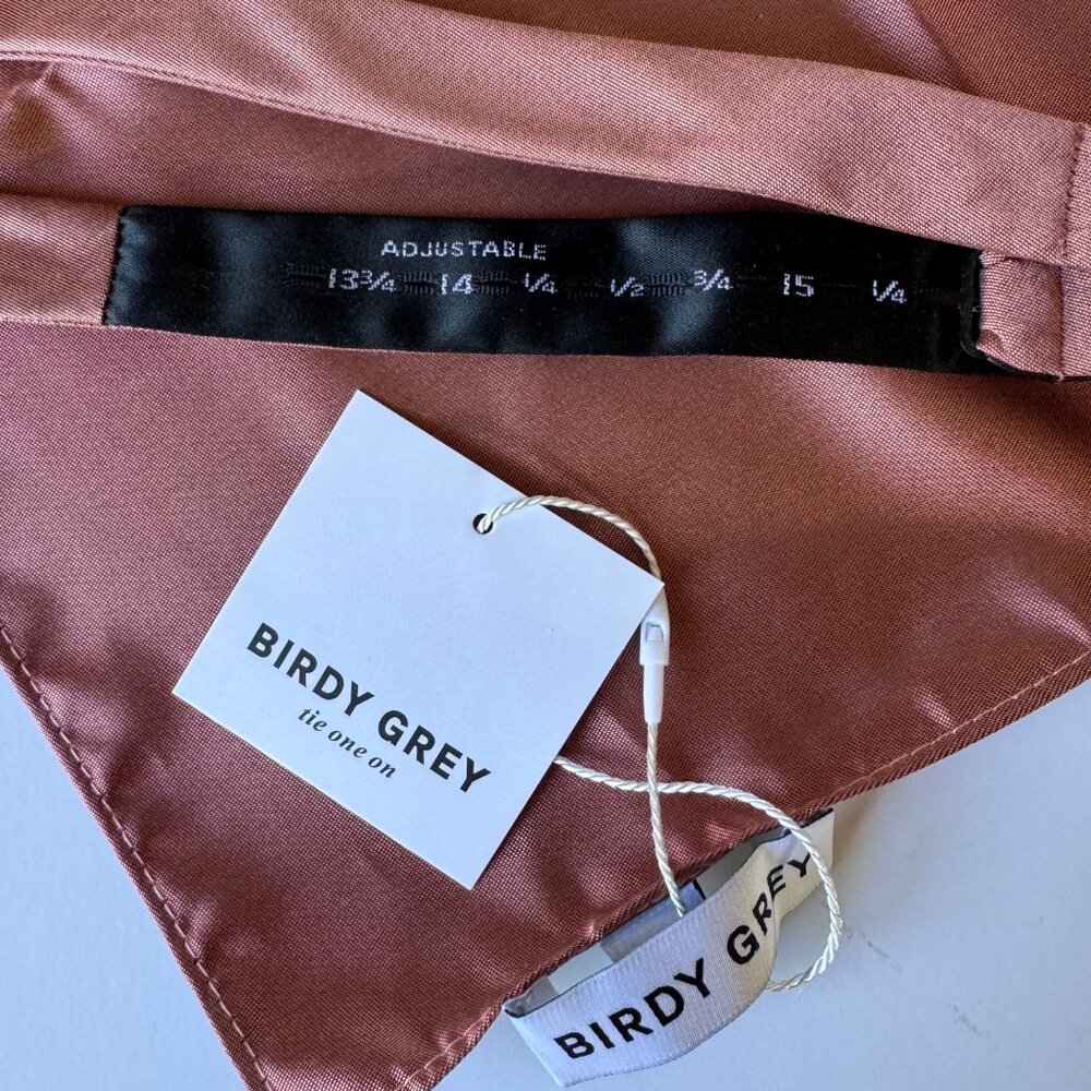 Birdy Grey Pink Bridesmaid Dress Matching Bow Tie Set Large Elegant Formal Wear - Picture 3 of 16